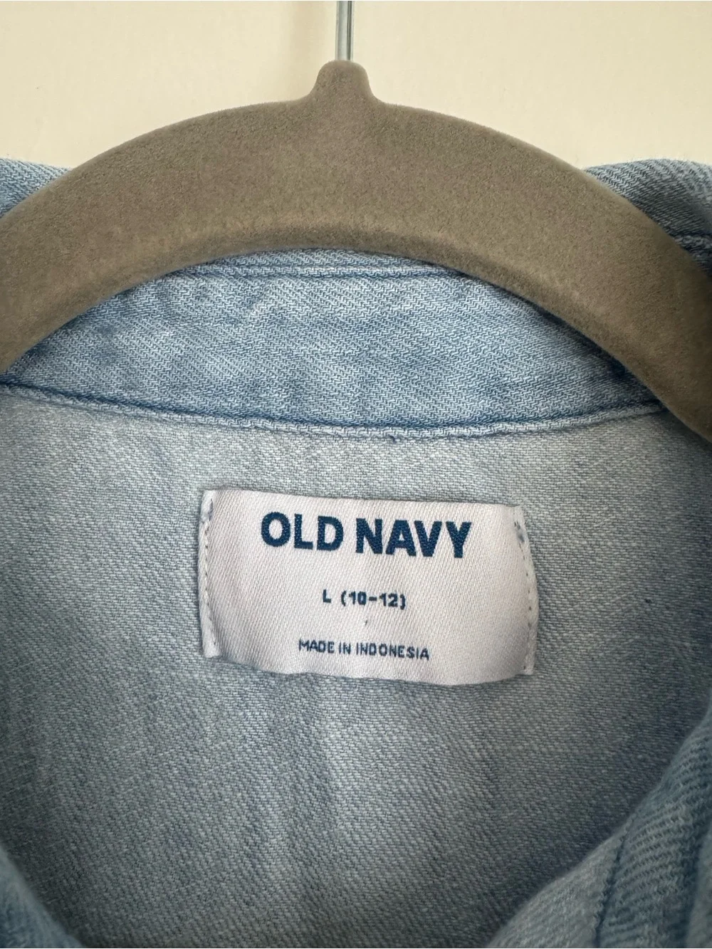 Old Navy Light Blue Denim Button-Front Kids Dress, L